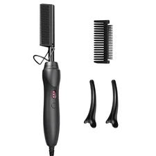 Electric Hot Comb Hair Straightener - Pressing Combs, Ceramic 03black 