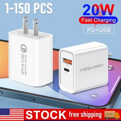 For iPhone 17 16 13 11 20W Fast Charger Block USB Type C Wall Power Adapter Lot