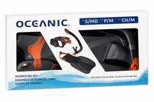 Oceanic Adult Snorkeling Set Fins, Mask, Snorkel, Storage Bag - Size S/MD