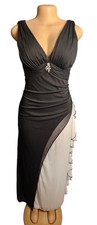 Blondie Nites Maxi Gown Ruched Bodice Ruffle Side Womens 7 Formal Glam USA