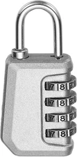 MECCANIXITY Combination Lock, 4 Digit Padlock Outdoor Silver 
