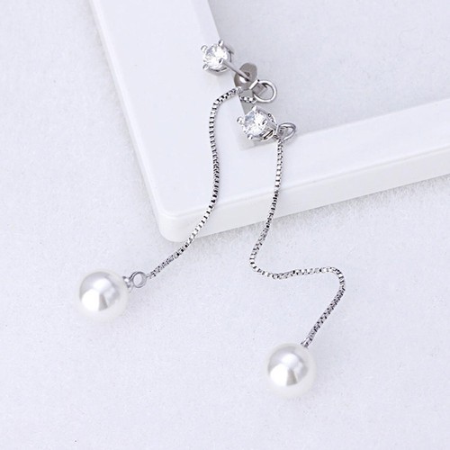 Boucles D'oreilles Barrette Nœud Diamant - Plaqué Or 18K - Tige Argent S925 - Neuf Avec étiquettes