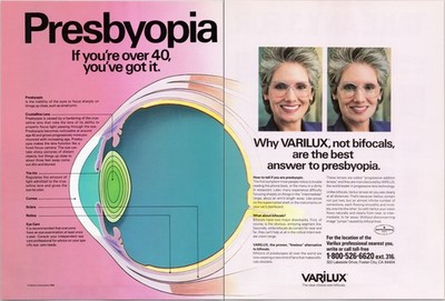 Varilux Lenses Progressive Addition Eye Care Presbyopia 1989 Vintage Print Ad