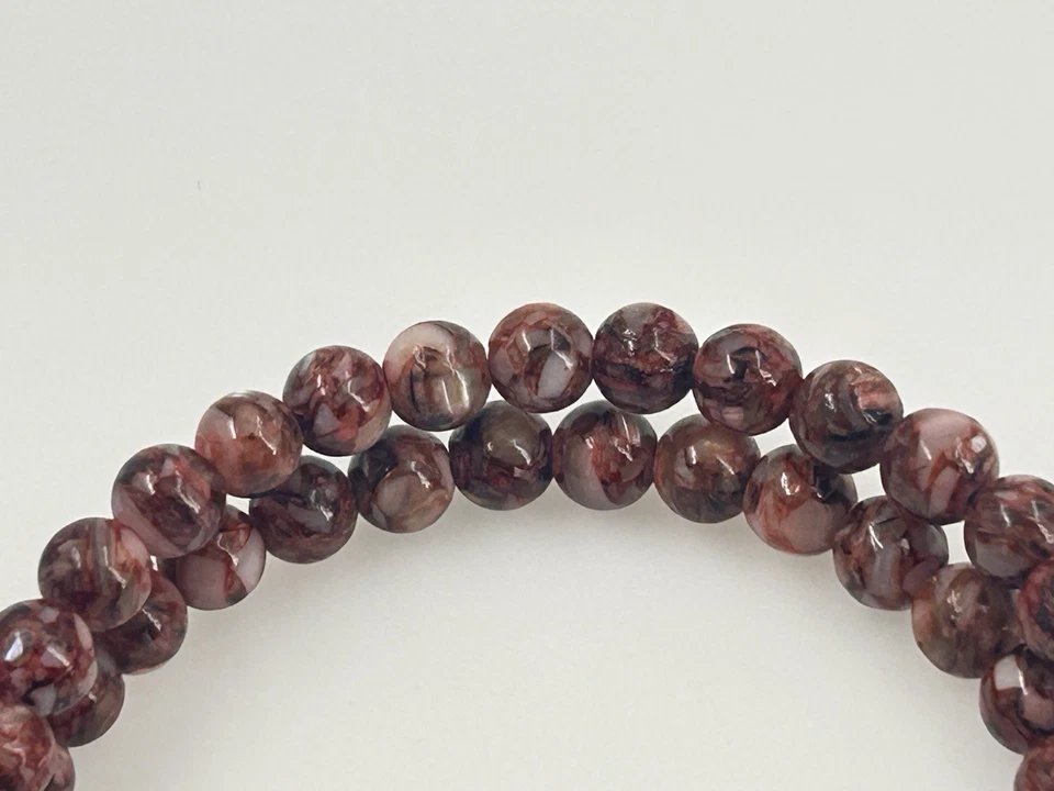 Pulsera de alambre de memoria Mookite con cuentas de jaspe de piedra natural para mujer Foto 2 de 4