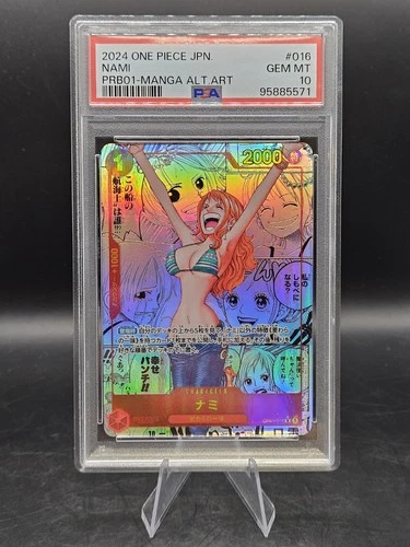 One Piece Nami PRB01 Japanese Manga Alternate Art OP01-016 PSA 10 Gem Mint