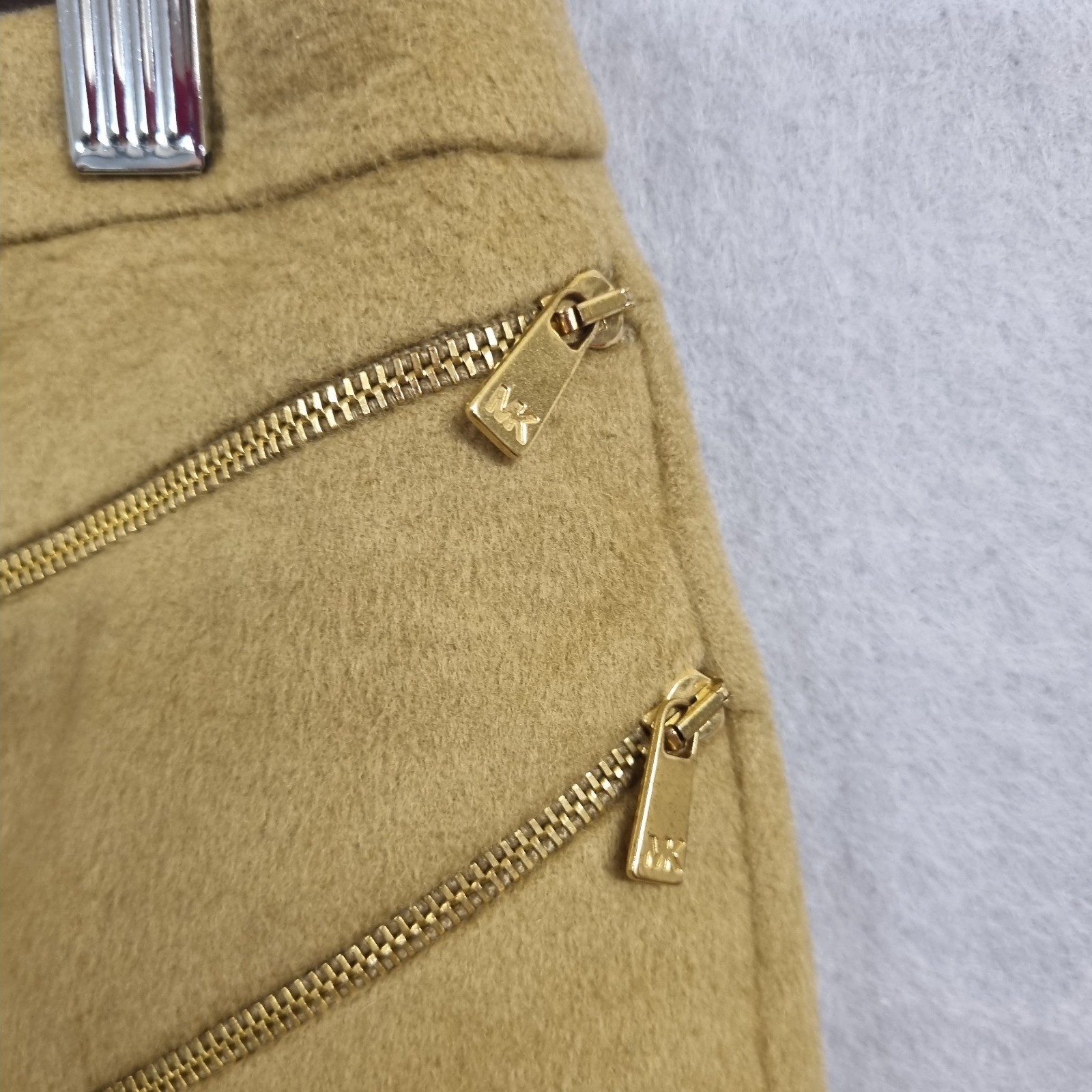 VTG 2000s Michael Kors Pencil Skirt US6 Camel Wool Angora Cashgora Italy RRP 890 image 4