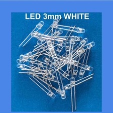 10pc WHITE CLEAR 3mm LED Light Emitting Diode - Christmas Lights , etc.