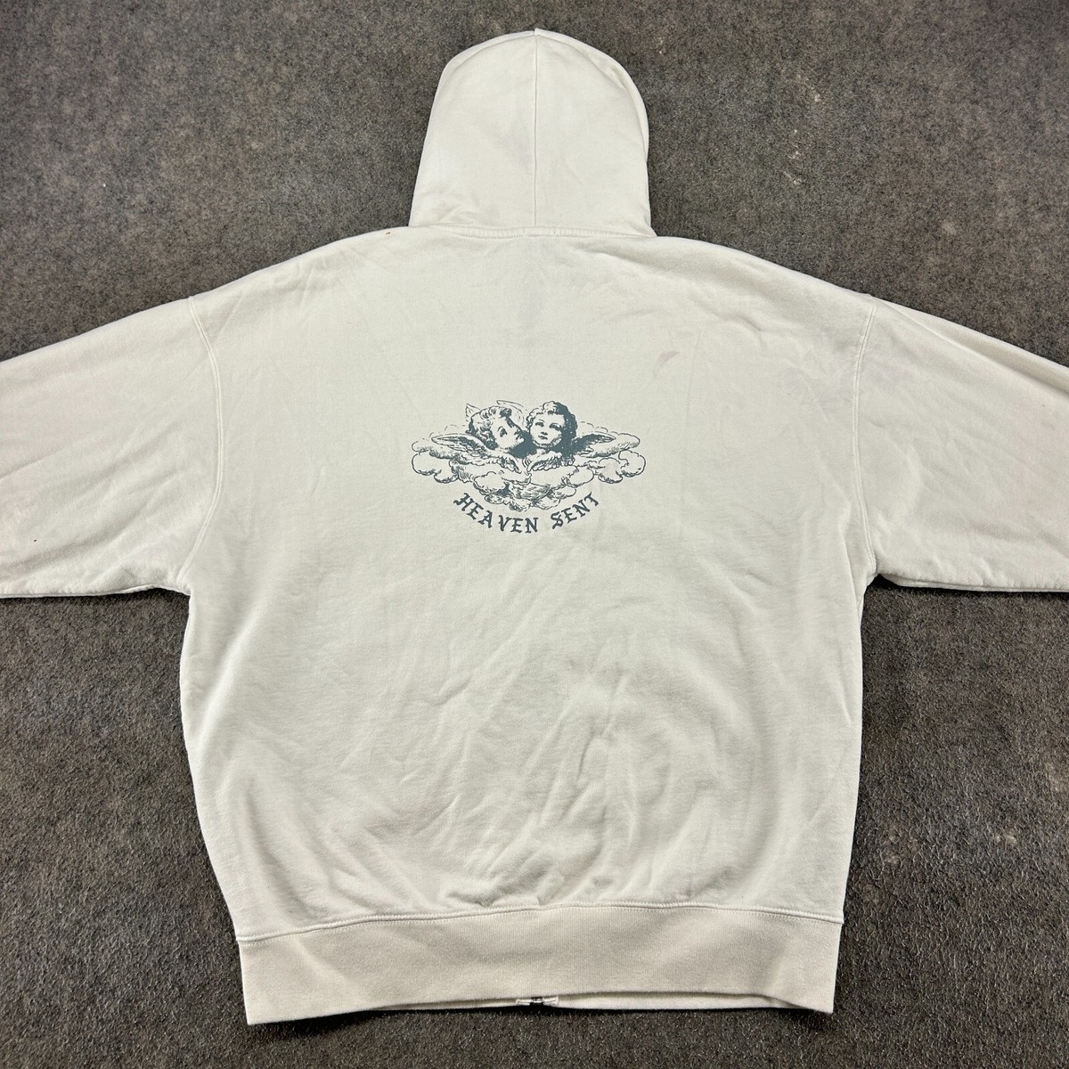 Brandy Melville Hoodie OS White Full Zip Heaven Sent John