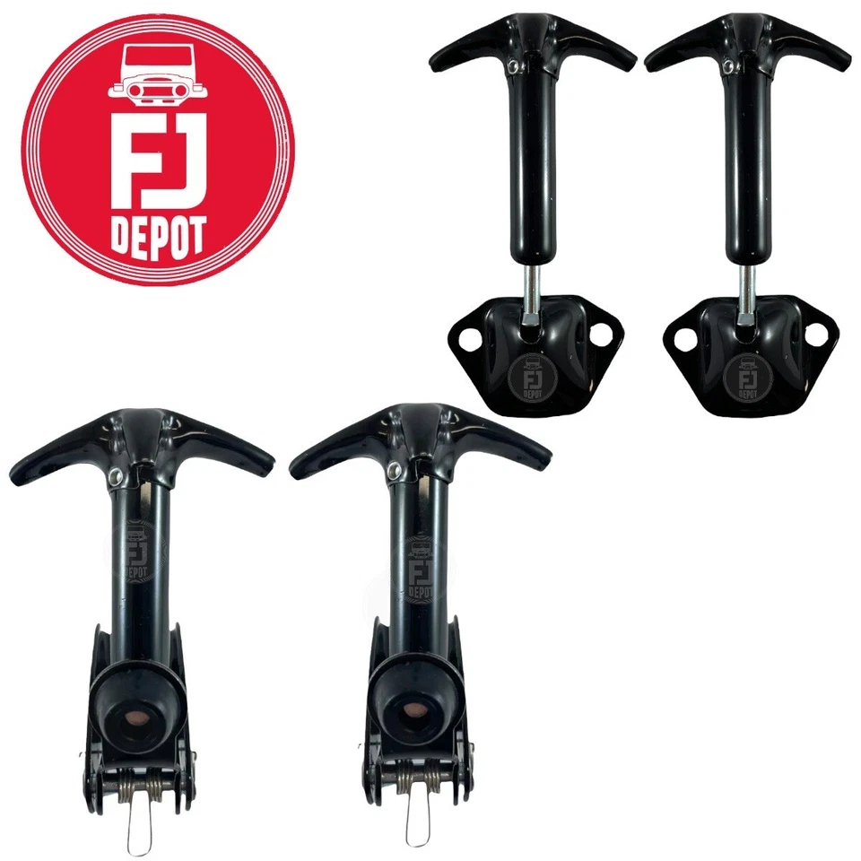 KIT GANCHO DE CIERRE CATCH HOOD FJ40 FJ43 FJ45 NEGRO TOYOTA LAND CRUISER X 4 1972-1985 Foto 2 de 3