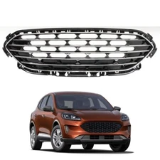 Fit For 2020 2021 2022 Ford Escape Front Bumper Upper Grille Grill Black Chrome