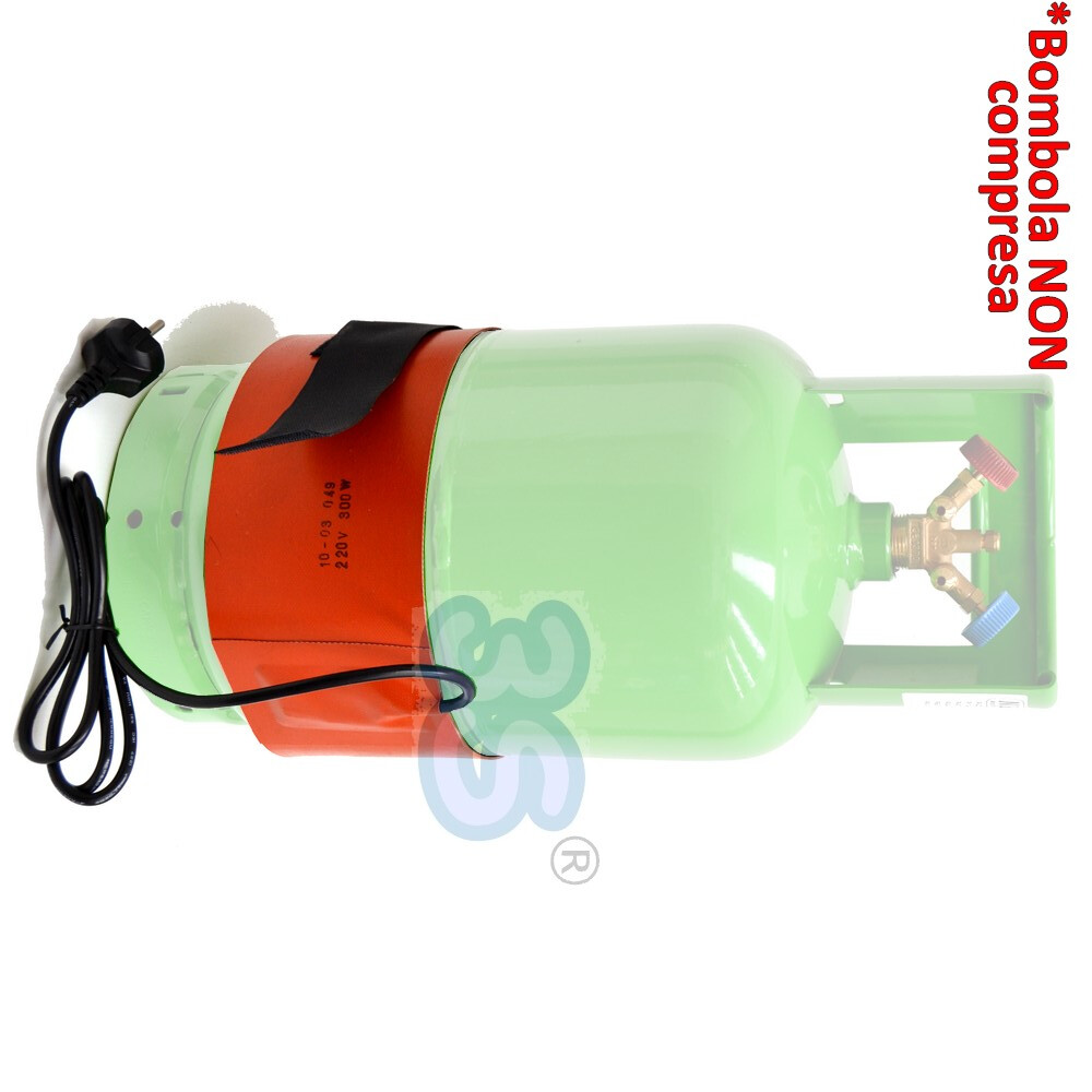 Fascia riscaldante termostatata elettrica per bombola refrigerante