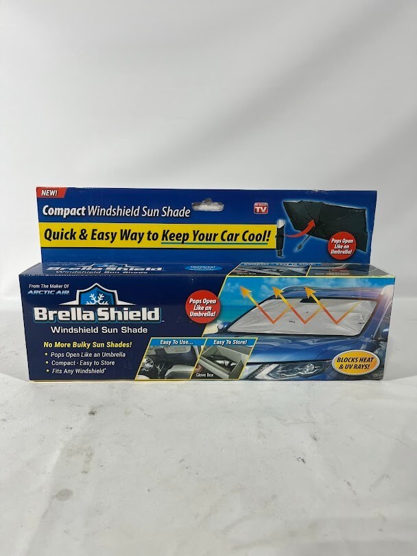 Brella Shield Windshield Sun Shade, Compact Car Shade, Fits Most Vehicles