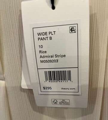 Theory Admiral Stripe Wide PLT Pant B NWT Theory Pleated Wide-Leg