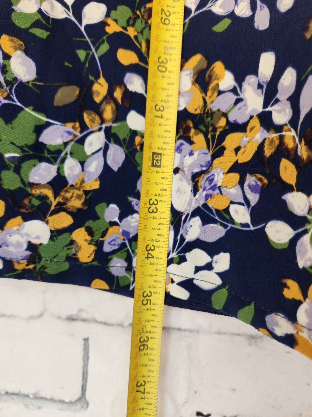 APPLESEED'S PETITES Size 16P Navy Blue Floral Print Dress Fully Lined