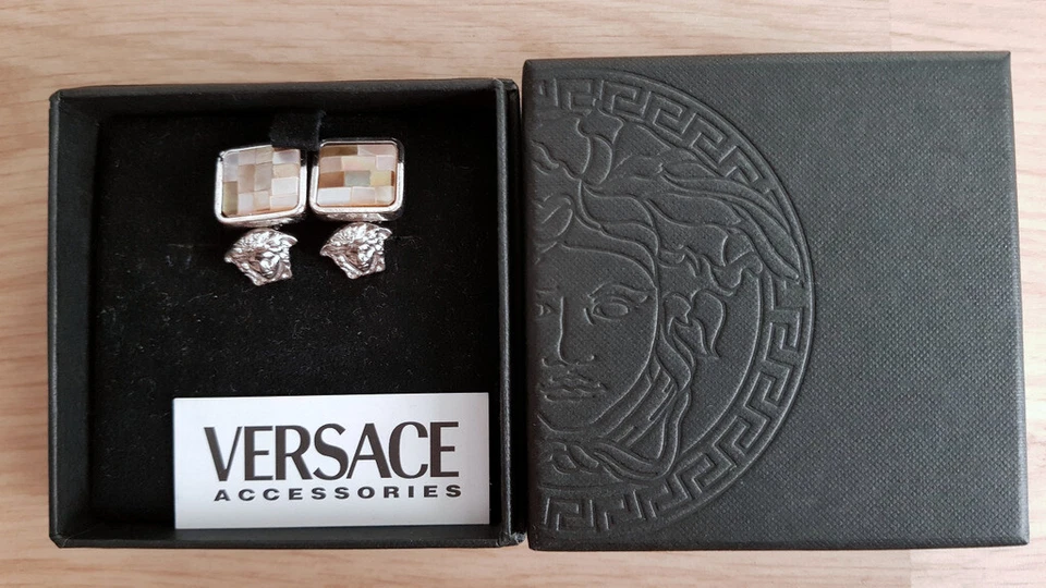 *** IMPRESIONANTES Y RAROS $595 Gemelos Versace Mosaic Medusa - TOTALMENTE NUEVOS *** Foto 3 de 4