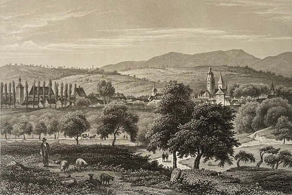 Wissembourg Alsace Bas-Rhin gravure 1863 Rhin France - Photo 3/3