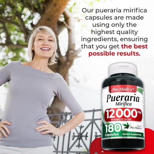 PUERARIA MIRIFICA PILLS 12,000mg .DIETARY SUPPLEMENT ORGANIC CAPSULES 180 CAPS - Picture 3 of 17