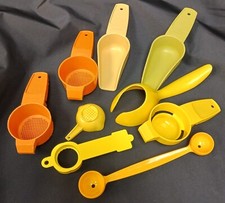 Vintage Lot of 9 Yellow, Orange, Green Tupperware Kitchen Gadets Hostes Gifts