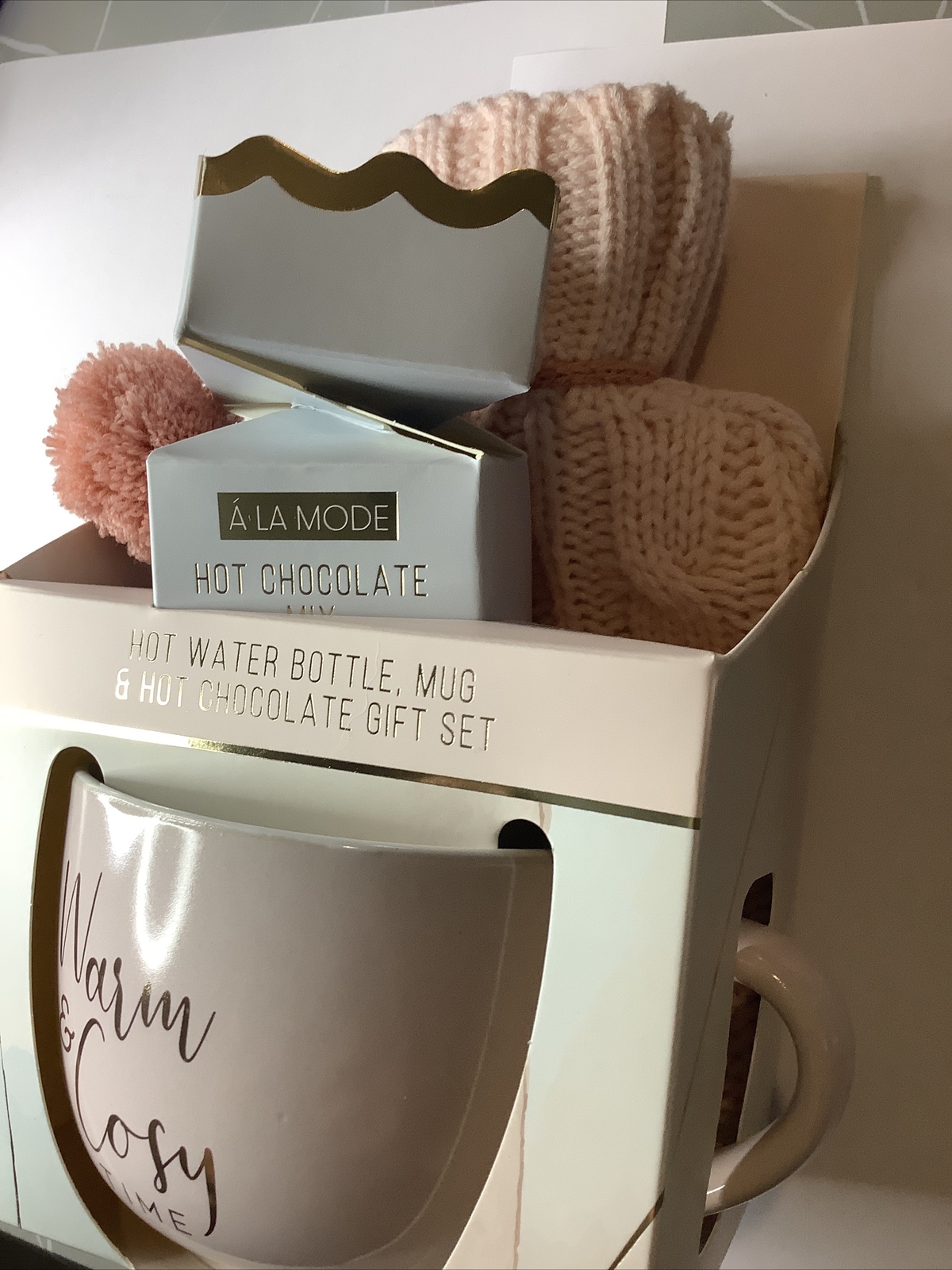 A La Mode Hot Water Bottle, Mug, And Hot Chocolate Gift Set eBay