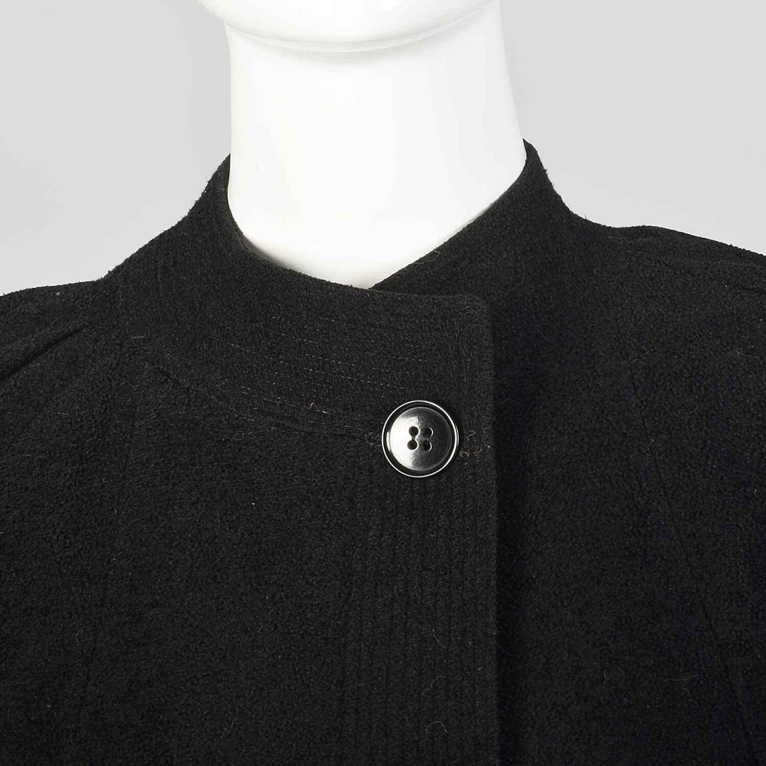 Medium 1930s Swing Coat Soft Black Patch Pockets … - image 7