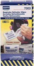 100 Pack North 70 ISOPROPANOL Facepiece Respirator Cleaning Wipes