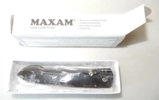 NIB Maxam Folding Knife SKMM1, 4 3/8" closed, Blk Aluminum Handle
