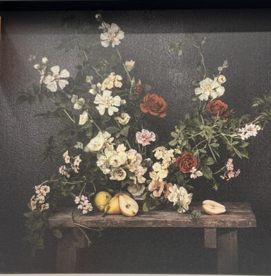 Brand New IKEA PJATTERYD Flowers-Against a Black Wall Picture