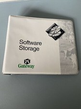 Vintage 1998 Gateway CD STORAGE BINDER w/ 2 Rings 1.5"  8 Empty Sleeves