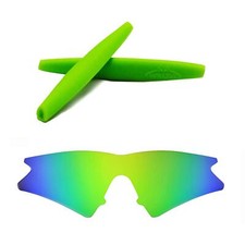 Walleva Emerald Polarized Lenses  Green Earsocks For Oakley M Frame Sweep