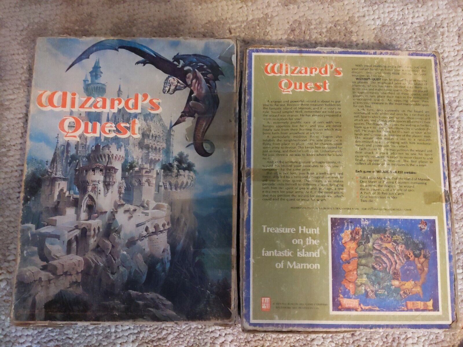 Vintage 1979 Avalon Wizard's Quest Bookcase Board Game Manual Instructions D&D