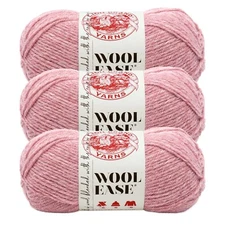 (3 Pack) Lion Brand Yarn 620-140 Wool-Ease Yarn, Rose Heather