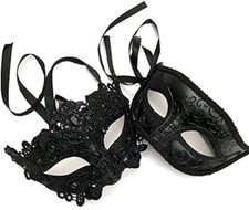 Brocade Lace Masquerade Ball Mask Pair Burlesque Birthday Prom Wedding Party