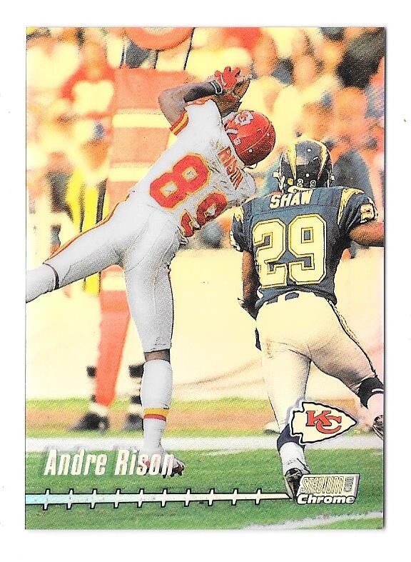 1999 STADIUM CLUB CHROME FOOTBALL #105 ANDRE RISON REFRACTOR PARALLEL,CHIEFS