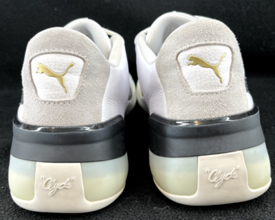 PUMA Clyde Hardwood 193663-01 White Lace-Up Basketball Sneaker