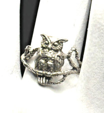 VTG Silver Owl Ring Solid 925 Sterling Silver Jewelry Handmade Ring SZ6.75 GG