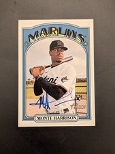 2021 Topps Heritage Monte Harrison Real One RC Auto #ROA-MH Miami Marlins MLB