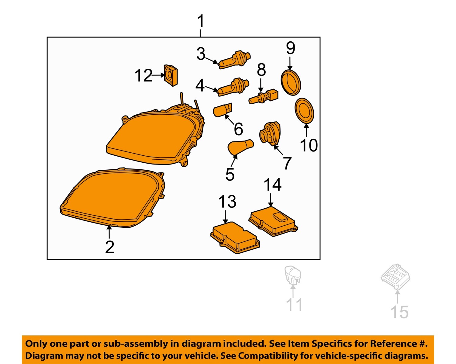 MERCEDES OEM 06-08 ML320 Headlamp Components-Headlamp Assy  