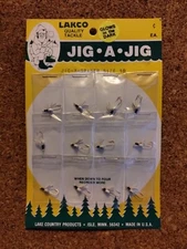 Vintage Lakco Tackle 12 Jig-A-Spider  Size 10 Jigs.  Full Card Of 12 
