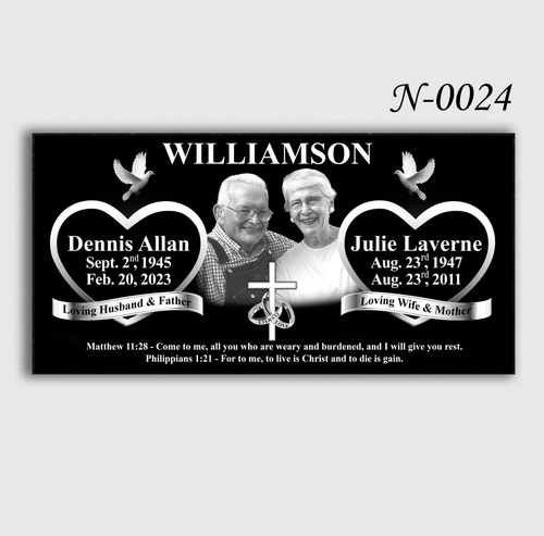 Headstone Flat Stone 20x10x3 inches Black Granite Diamond Engraved - Picture 16 of 20