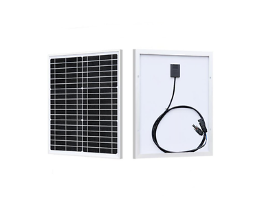 Panneau Solaire Monocristallin 20W 12V - Cadre Aluminium - Neuf