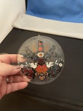 Vintage Suncatcher Doves and Flowers Beautiful 