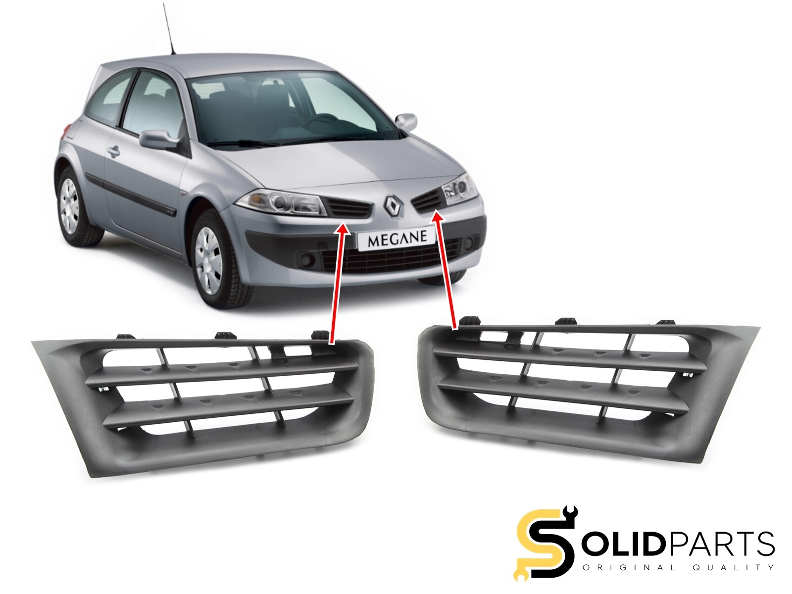 Rejilla de ventilación original rejilla parachoques delantero para Renault Megane 2 |