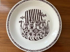 Figgjo Flint Plate Set RARE with Boat Print