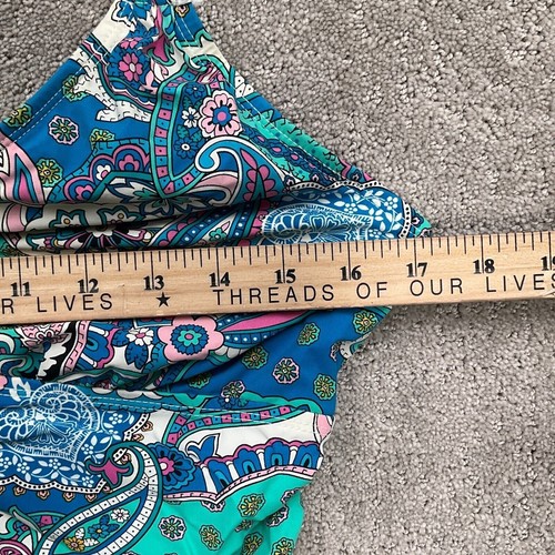 Spanx Love Your Assets Swimsuit Women L Blue Multi Paisley 1 Piece Tummy Control - Picture 4 of 10