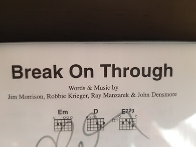  The Doors Break On Through - Robby Krieger & Ray Manzerak + COA With Provenance