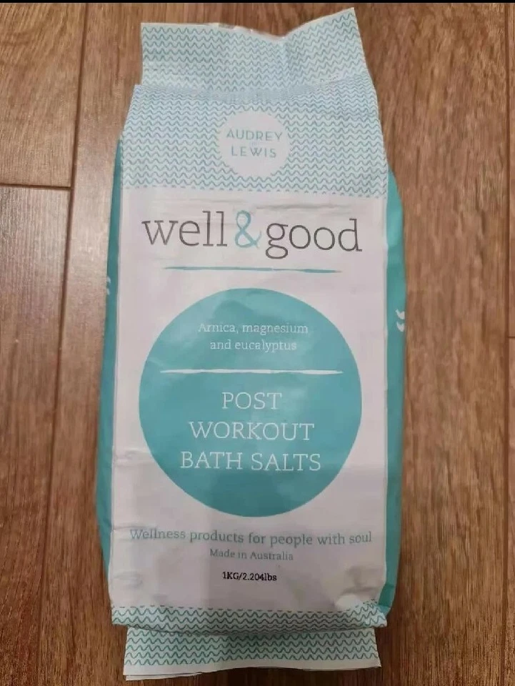 3x Audrey Lewis Well & Good Post Workout Bath Salt 1kg Per Pack New - Image 2 of 3