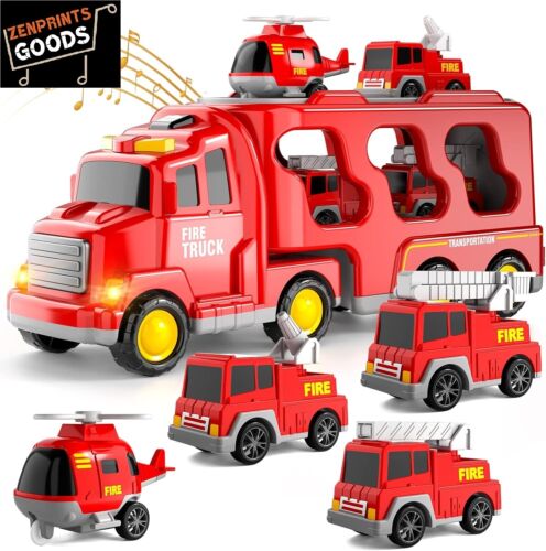 Bennol Toddler Trucks Toys for Boys Age 1-3 3-5, 5 in 1 Fire Car Truck for Gi...