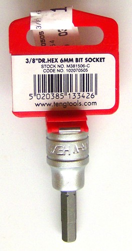 TENG TOOLS M381506-C Punta Presa per Interno Esagonale Fori 1cm dr.6mm Esagonale - Foto 2 di 5