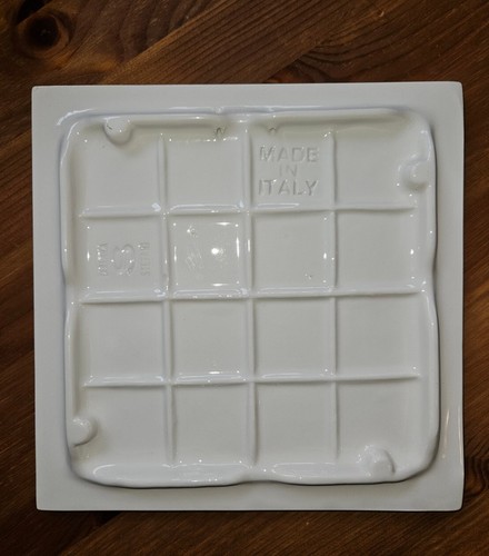 Crate and Barrel Stefani Ceramica Ceramic Snowman Christmas Holiday Trivet 8x8 - Picture 3 of 5