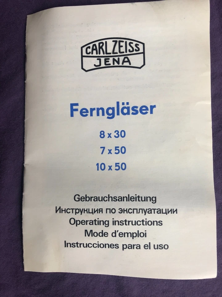Carl Zeiss Jena "Binoculares 7 X 50W (Gran Angular) Jenoptem" Multi Recubrimiento + Estuche Foto 4 de 4